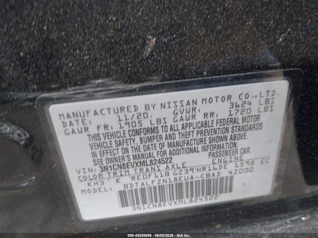 Nissan Versa Sv Xtronic Cvt 2021 3N1CN8EVXML824522 Image 9