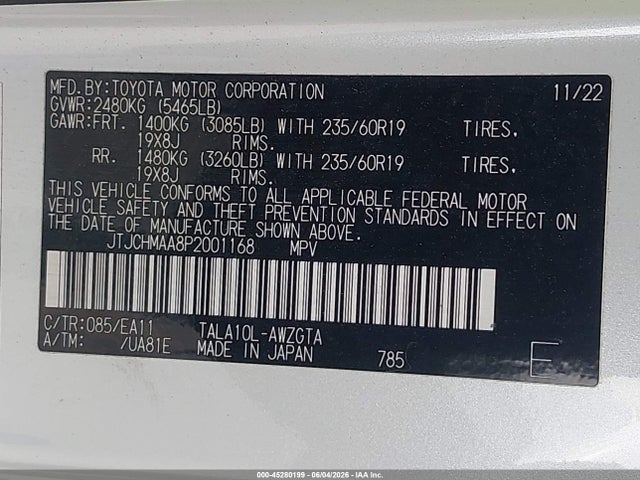 45280199 :رقم المزاد ، JTJCHMAA8P2001168 vin ، 2023 Lexus Rx 350 Premium مزاد بيع