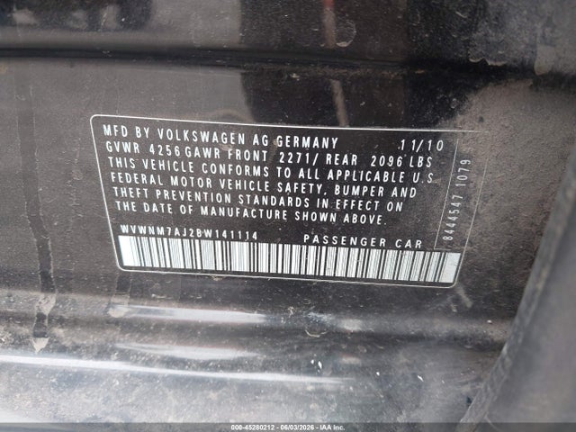 Aukcja sprzedaży 2011 Volkswagen Golf Tdi 4-door, vin: WVWNM7AJ2BW141114, numer aukcji: 45280212