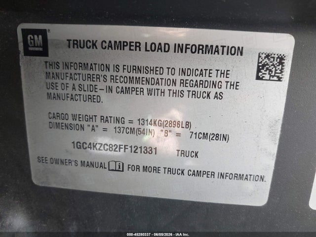 1GC4KZC82FF121331 Chevrolet Silverado 3500hd Lt