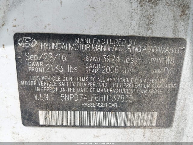 Hyundai ELANTRA SE 2017 5NPD74LF6HH137835 Image 9
