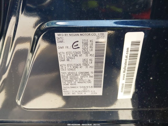 Продаж на аукціоні авто 2018 Infiniti Qx60, vin: 5N1DL0MN6JC506958, номер лоту: 45280399