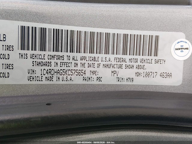 Dodge Durango Sxt Rwd 2019 1C4RDHAG5KC575654 Image 9