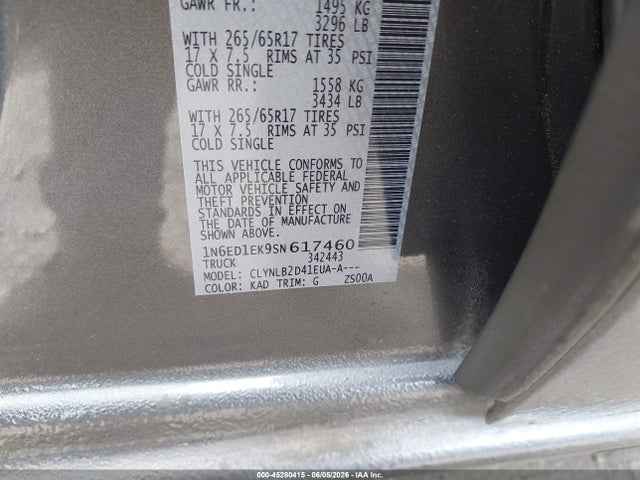 Nissan Frontier Sv 4x4 2025 1N6ED1EK9SN617460 Image 9