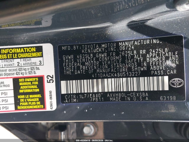 Toyota CAMRY SE 2025 4T1DAACK4SU513227 Image 9