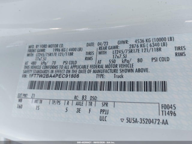 1FT7W2BA4PEC91808 Ford F-250 Xl