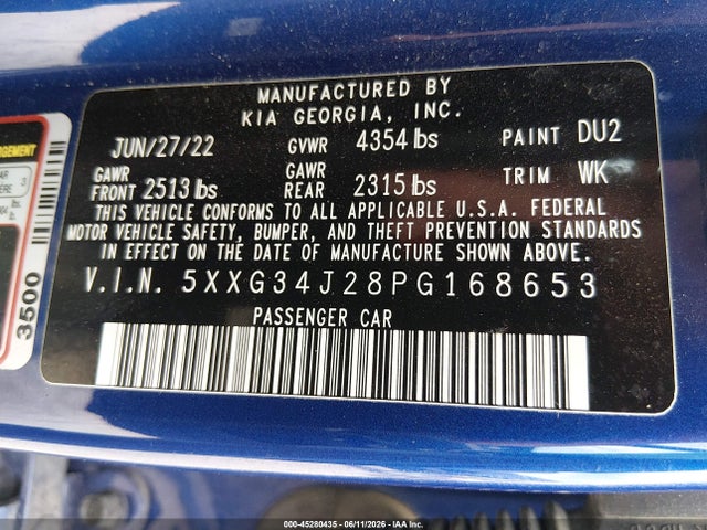 KIA K5 EX 2023 5XXG34J28PG168653 Image 9