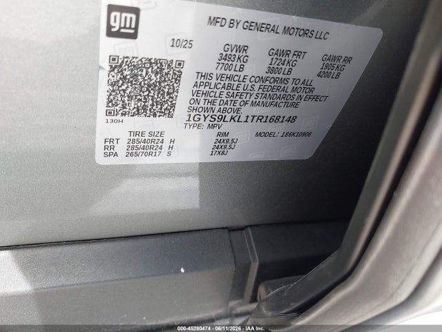 1GYS9LKL1TR168148 Cadillac Escalade Esv Luxury