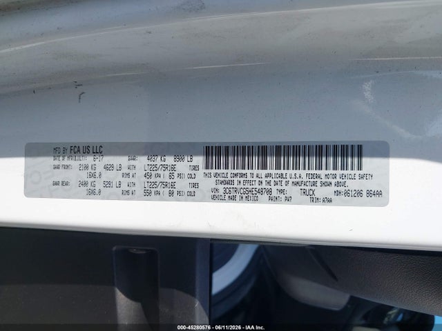 Продаж на аукціоні авто 2017 Ram Promaster 2500 High Roof 136 Wb, vin: 3C6TRVCG5HE548708, номер лоту: 45280576