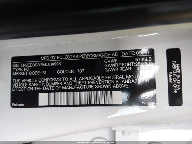 Polestar 2 Launch Edition 2021 LPSED3KA7ML014993 Image 9