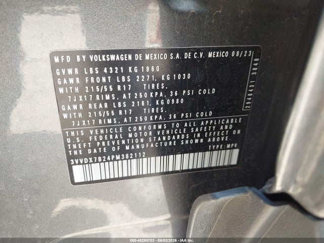 3VVDX7B24PM382112 Volkswagen Taos 1.5t S