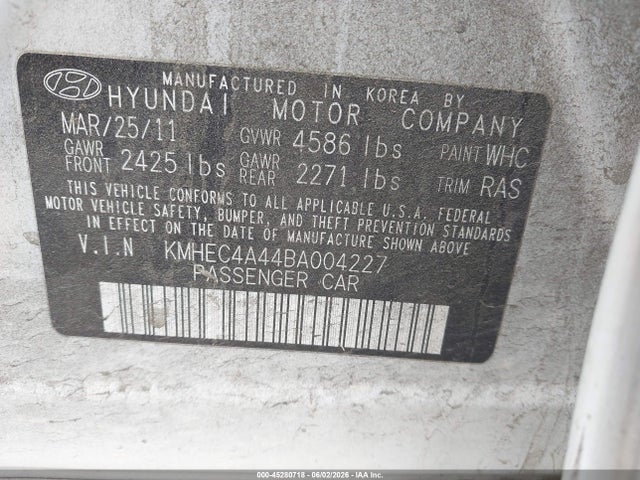 Продаж на аукціоні авто 2011 Hyundai Sonata Hybrid, vin: KMHEC4A44BA004227, номер лоту: 45280718