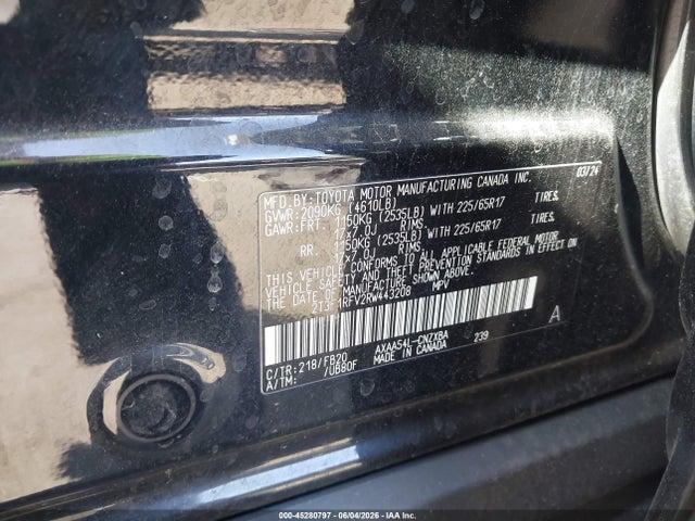 2T3F1RFV2RW443208 Toyota RAV4 LE