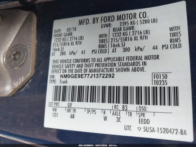NM0GE9E77J1372292 Ford Transit Connect Xl