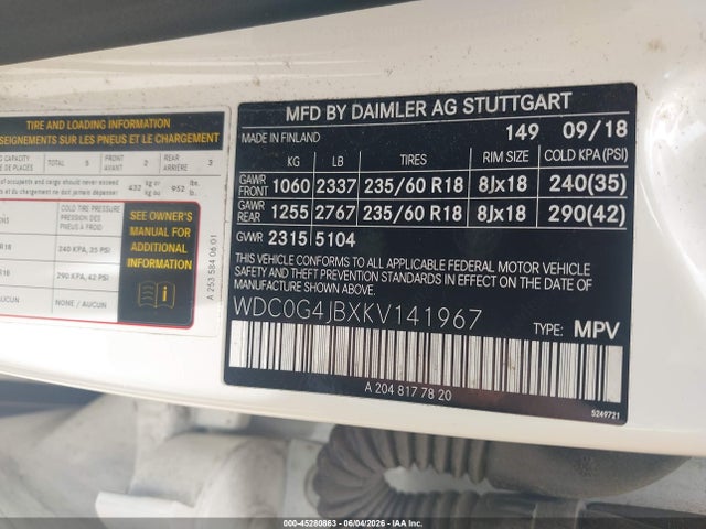 WDC0G4JBXKV141967 Mercedes-Benz GLC 300