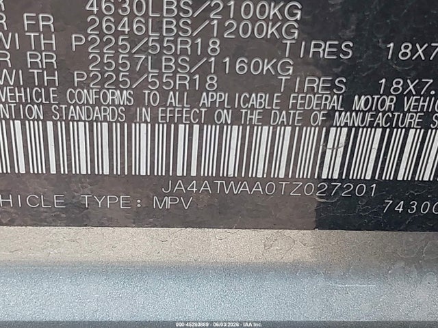 Продаж на аукціоні авто 2026 Mitsubishi Eclipse Cross Black Edition S-awc/se S-awc/sel S-awc, vin: JA4ATWAA0TZ027201, номер лоту: 45280889