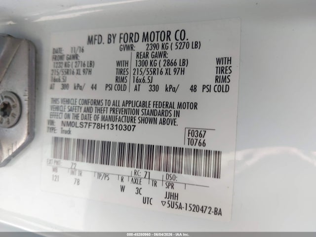Ford Transit Connect Xlt 2017 NM0LS7F78H1310307 Image 9