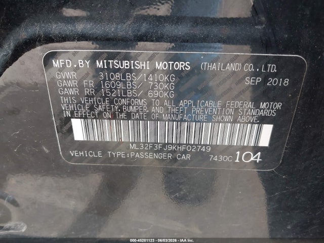 Mitsubishi Mirage G4 Es 2019 ML32F3FJ9KHF02749 Image 9