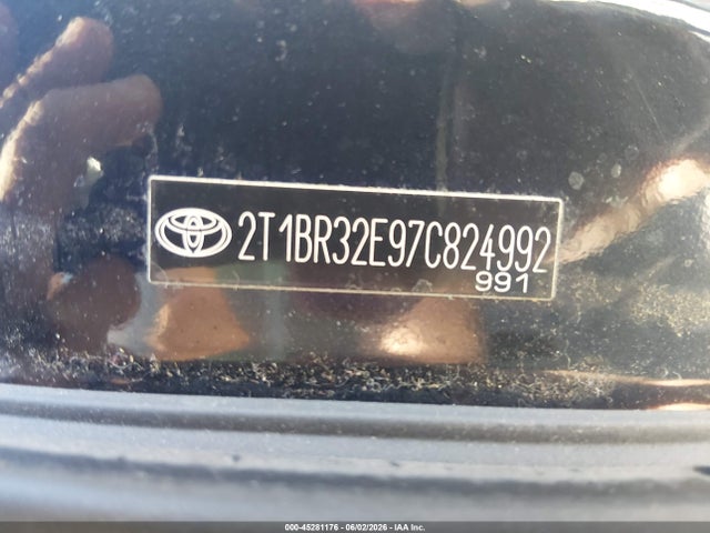 45281176 :رقم المزاد ، 2T1BR32E97C824992 vin ، 2007 Toyota Corolla S مزاد بيع
