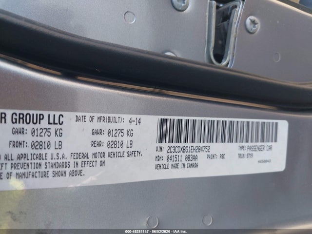 2C3CDXBG1EH284752 Dodge Charger Se