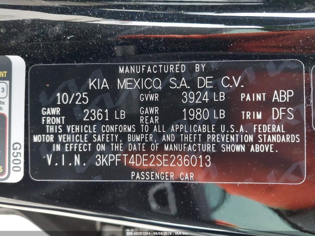 KIA K4 Lxs 2025 3KPFT4DE2SE236013 Image 9