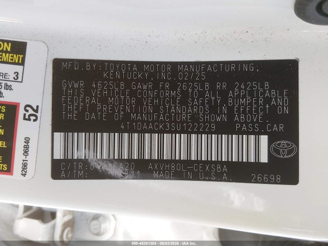4T1DAACK3SU122229 Toyota CAMRY SE