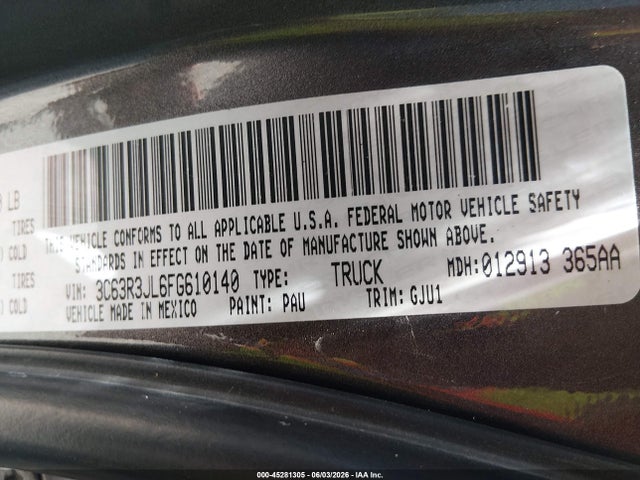 Продажа на аукционе авто 2015 Ram 3500 Laramie, vin: 3C63R3JL6FG610140, номер лота: 45281305