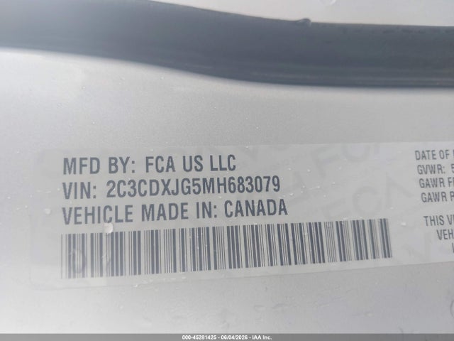 Продаж на аукціоні авто 2021 Dodge Charger Sxt Awd, vin: 2C3CDXJG5MH683079, номер лоту: 45281425