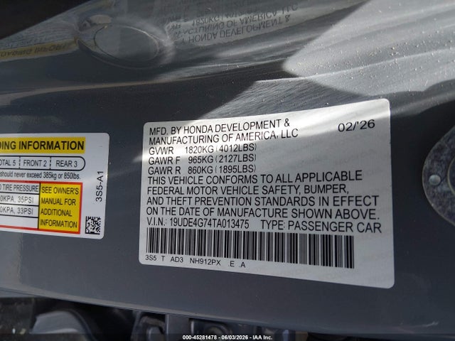 19UDE4G74TA013475 Acura Integra Fwd A-spec With Technology