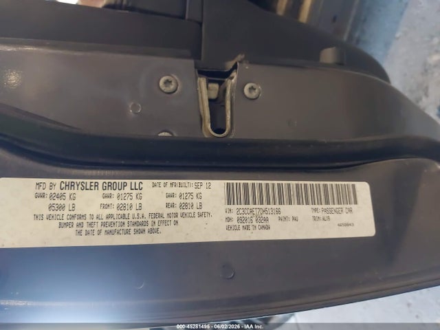 Aukcja sprzedaży 2013 Chrysler 300c, vin: 2C3CCAET7DH513166, numer aukcji: 45281495