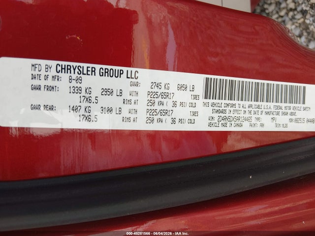 Продаж на аукціоні авто 2010 Dodge Grand Caravan Sxt, vin: 2D4RN5DX5AR124465, номер лоту: 45281566