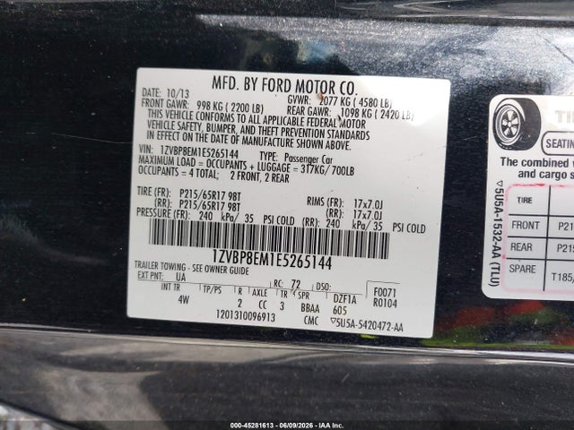 Ford Mustang V6 Premium 2014 1ZVBP8EM1E5265144 Image 9