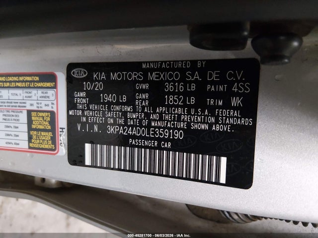 KIA RIO S 2020 3KPA24AD0LE359190 Image 9