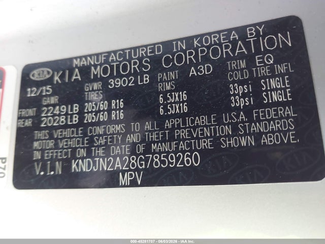 KIA Soul 2016 KNDJN2A28G7859260 Image 9
