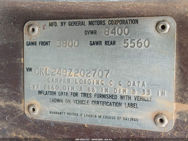 Aukcja sprzedaży 1978 Chevrolet K10, vin: CKL248Z202707, numer aukcji: 45281727