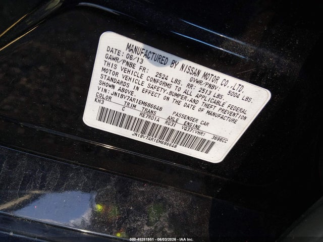 Продажа на аукционе авто 2014 Infiniti Q50 Premium, vin: JN1BV7AR1EM686648, номер лота: 45281951