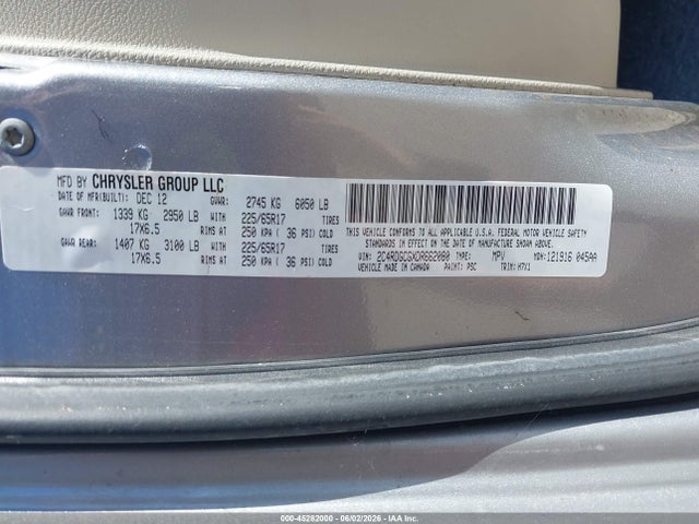 Aukcja sprzedaży 2013 Dodge Grand Caravan Sxt, vin: 2C4RDGCGXDR662080, numer aukcji: 45282000