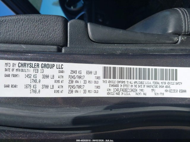 45282010 :رقم المزاد ، 1C4RJFAG9EC134224 vin ، 2014 Jeep Grand Cherokee Laredo مزاد بيع