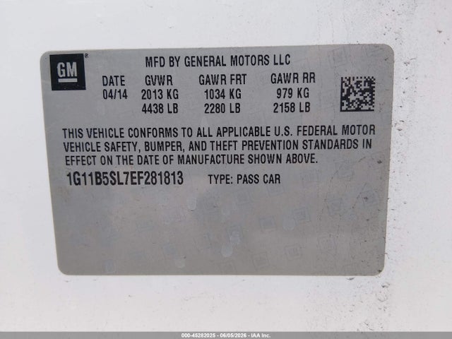 Chevrolet Malibu 1ls 2014 1G11B5SL7EF281813 Image 9