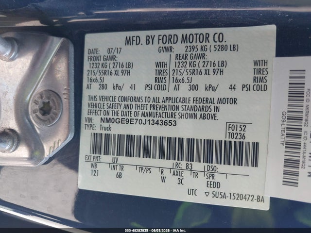 Ford Transit Connect Xl 2018 NM0GE9E70J1343653 Image 9