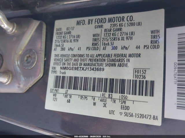 Ford Transit Connect Xl 2018 NM0GE9E7XJ1343689 Image 9