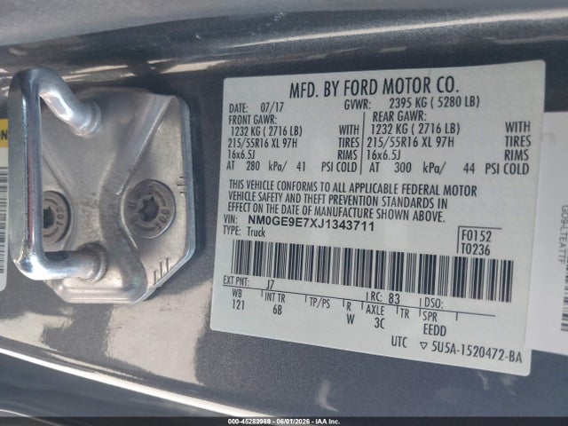 Ford Transit Connect Xl 2018 NM0GE9E7XJ1343711 Image 9