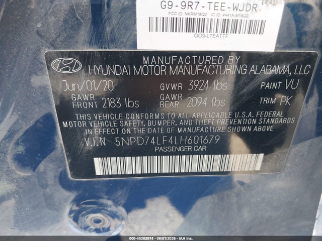 Hyundai ELANTRA SE 2020 5NPD74LF4LH601679 Image 9