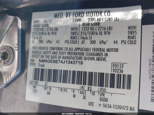 NM0GE9E74J1343719 Ford Transit Connect Xl