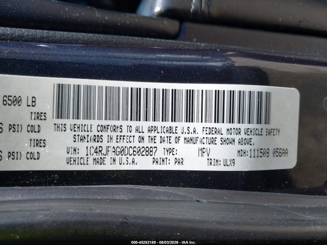 45282169 :رقم المزاد ، 1C4RJFAG0DC602887 vin ، 2013 Jeep Grand Cherokee Laredo مزاد بيع