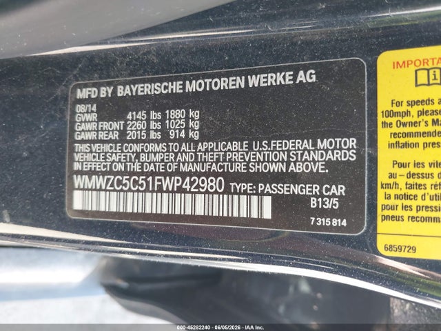 Продаж на аукціоні авто 2015 Mini Countryman Cooper S, vin: WMWZC5C51FWP42980, номер лоту: 45282240
