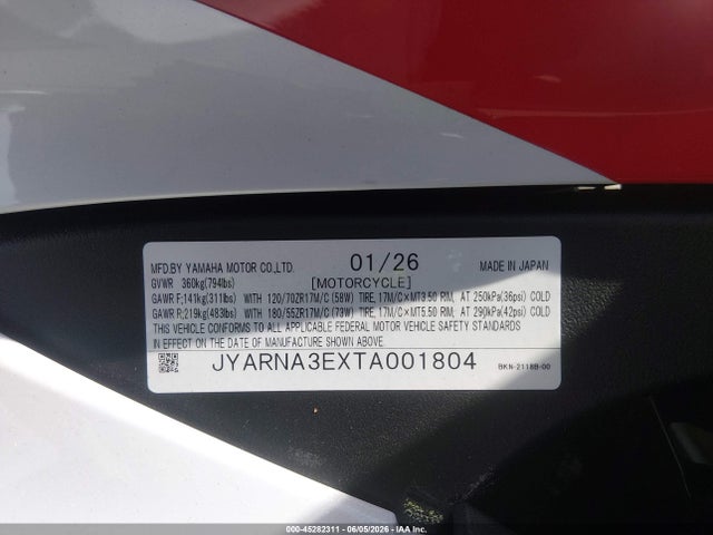 Yamaha Yzf890 2026 JYARNA3EXTA001804 Image 10