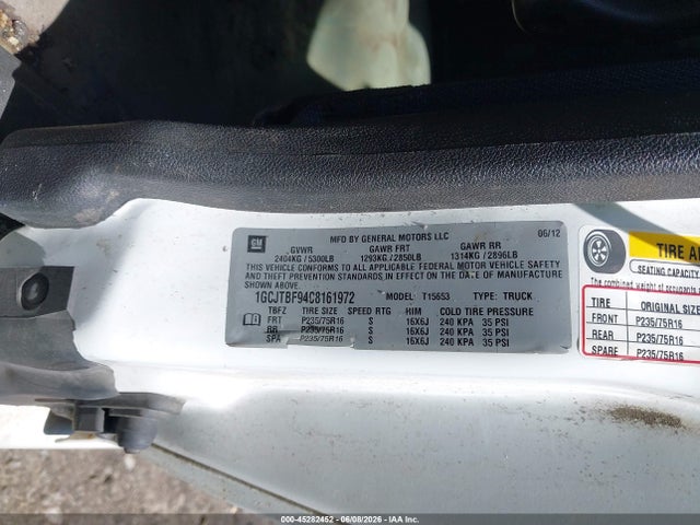 Продаж на аукціоні авто 2012 Chevrolet Colorado Work Truck, vin: 1GCJTBF94C8161972, номер лоту: 45282452