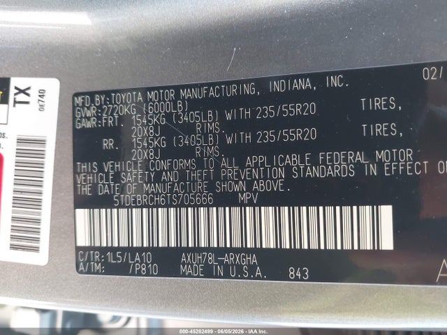Toyota Highlander Hybrid Platinum 2026 5TDEBRCH6TS705666 Image 9