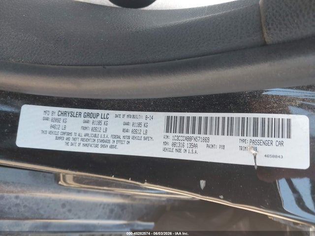 Aukcja sprzedaży 2015 Chrysler 200 Limited, vin: 1C3CCCAB8FN571869, numer aukcji: 45282574